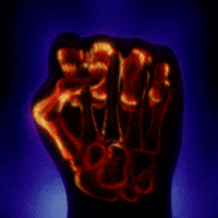 Raised Fist Waves GIF