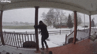 Girl Goes Down After Slipping on Ice