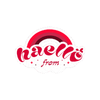 haellos_stickers hello rainbow hello from red rainbow Sticker