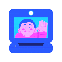 Happy Computer Sticker by Romain Digue