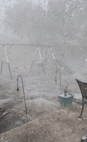 Hail Batters Backyard as Thunderstorm Hits Florida