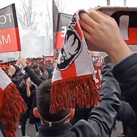 AC Milan Fans Gather Near Italy's San Siro Stadium