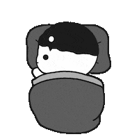 Midnight_ly black black and white tired sleep Sticker