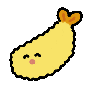 Hungry Fried Shrimp Sticker by kupaberu