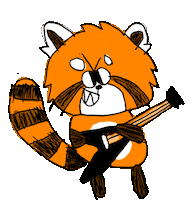 Red Panda Rock Sticker