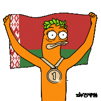 Gold Medal Flag Sticker by shremps