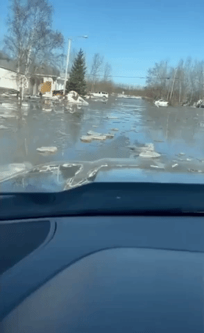 Large Chunks of Ice and Flooding Seen