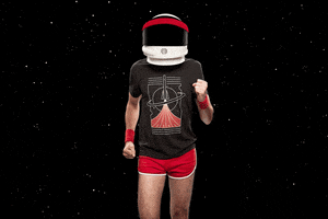 Threadless space running rocket astronaut GIF