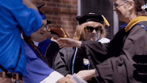 graduation hug GIF by Longwood University