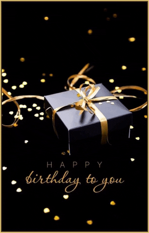 peggyhayestumlin giphygifmaker giphyattribution gif happy birthday to you glitter gold GIF