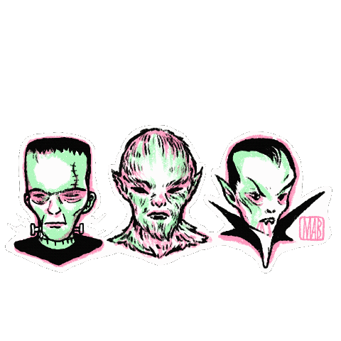 MabGraves halloween drawing spooky vampire Sticker