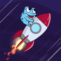 To The Moon Space GIF by Croakey