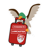 Flyingduckpullingalancastersuitcase Sticker by Lancaster University