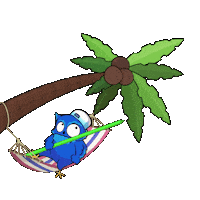 Palm Tree Beach Sticker by BigBrains