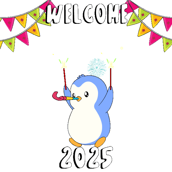 Happy New Year Penguin Sticker by Pudgy Penguins