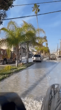 Storm Triggers Flooding on California's Long Beach Peninsula