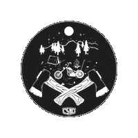 Camping Harley Davidson Sticker by Concrete Surfers Motorcycle Dudes - CSMD
