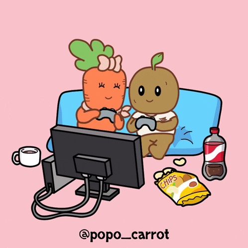 popo_carrot giphyupload cute gaming in love GIF