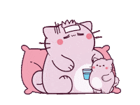 Sick Cat Sticker by Pembe