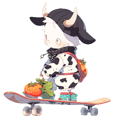 Skateboard Cow Sticker