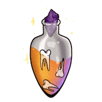 Inkvisiblemoon orange sparkle spooky creepy Sticker