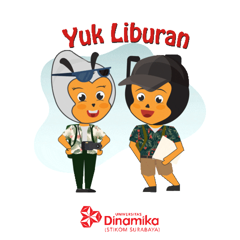 Holiday Mascot Sticker by UNIVERSITAS DINAMIKA