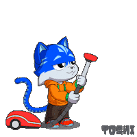 Cat Help Sticker by Toshithecat