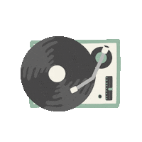 Record Player Illustration Sticker