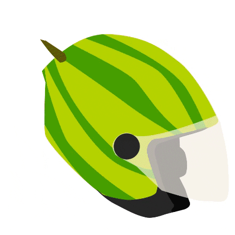 sssilvy_b giphygifmaker motorcycle helmet watermelon GIF