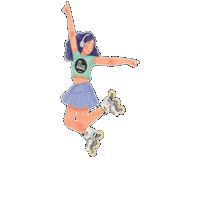 Rollerblade Rollerskater Sticker by SpaceCitySkaters