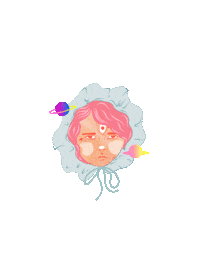 isasinbela art girl cartoon space Sticker