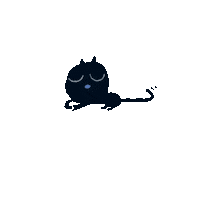 Black Cat Sleep Sticker by Edizioni Lapis