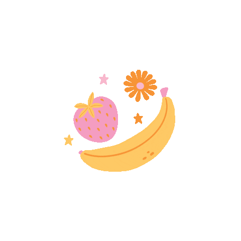 dancingbananagirldesign giphyupload illustration flowers fruit Sticker