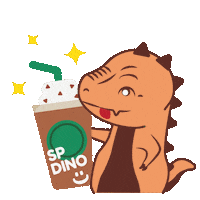 Drink Dino Sticker by singaporepoly