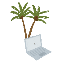 Palm Tree Beach Sticker by AmandaKolbye