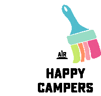 Happy Summer Camp Sticker by Anders Ruff Workshop