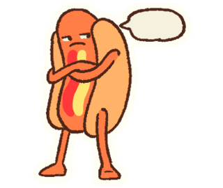 Suspicious Hotdog Sticker by Polygonal Mind