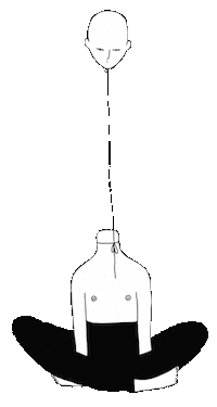 ariiaanastasiia black and white man flying head Sticker