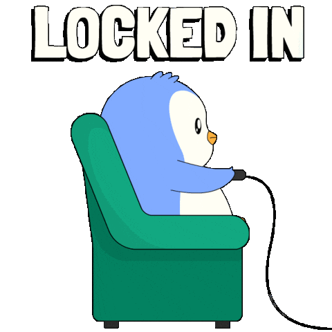 Working Locked In Sticker by Pudgy Penguins