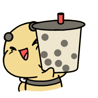 happy bubble tea Sticker by Aminal Stickers