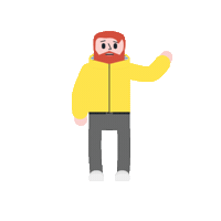 wave hello Sticker by Guy with Red Beard