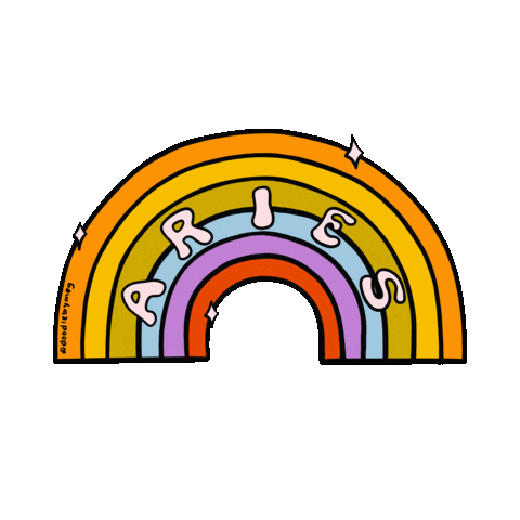 Zodiac Sign Rainbow Sticker by Doodle by Meg