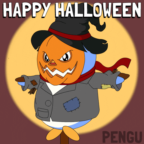 Scared Trick Or Treat GIF by Pudgy Penguins