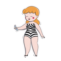 Girl Bathing Sticker