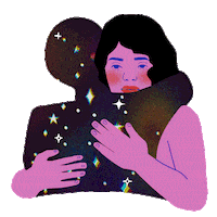Space Hug Sticker by Cienna Smith