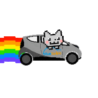 Cat Rainbow Sticker by Bluetorino