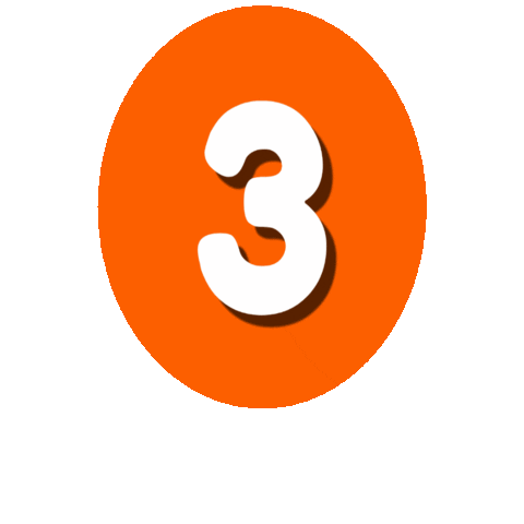 Orange Number Sticker