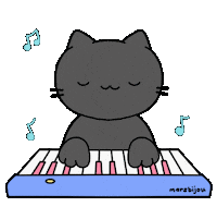 Musical Cat Piano Sticker