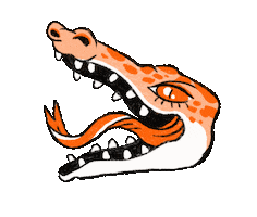 rachelzavarella tongue lick bite alligator Sticker