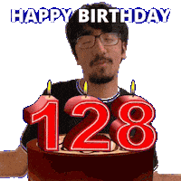 128 Birthday Sticker